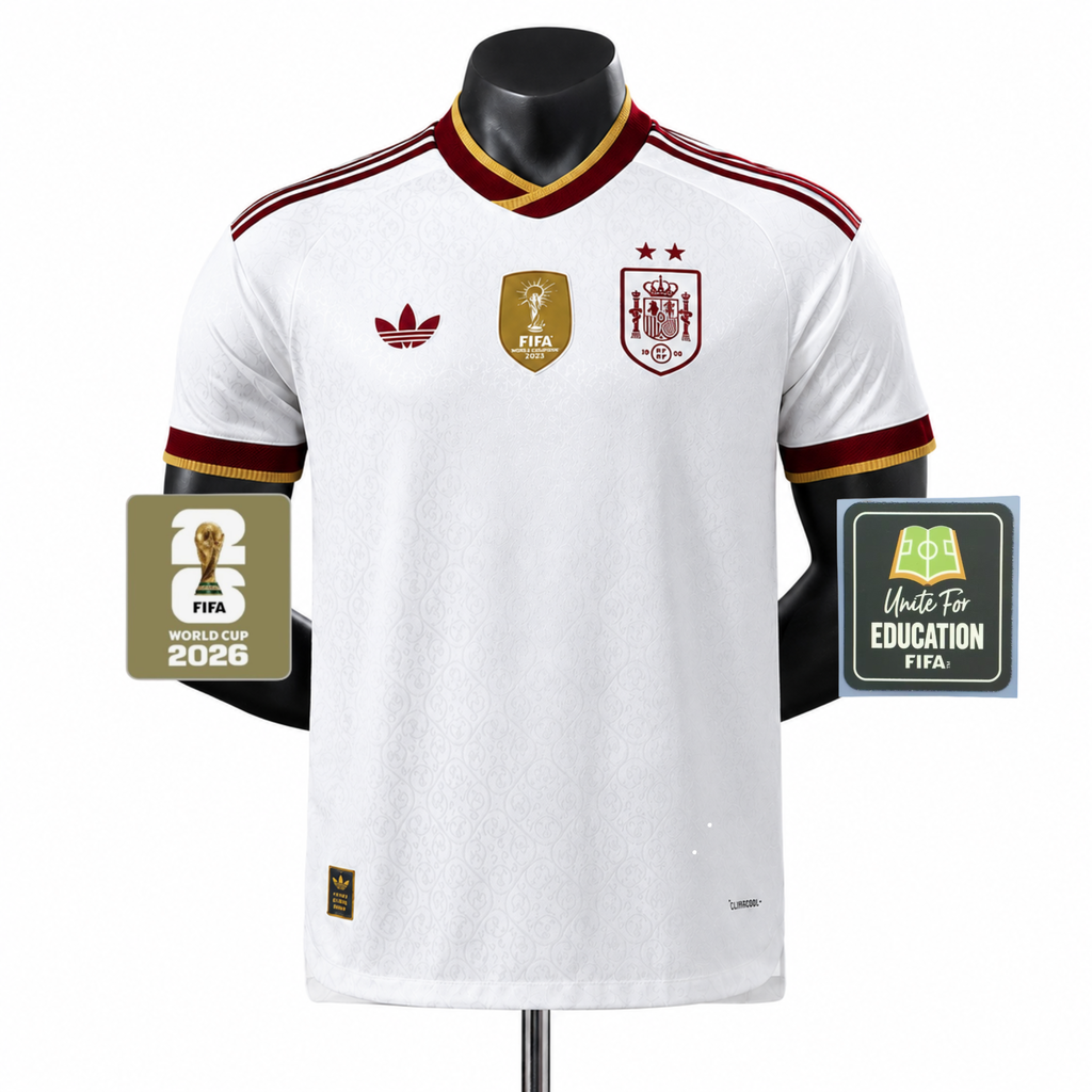 World Champion Spain Shirt - 2 Stars - 2026 - White
