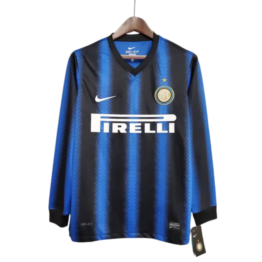 Long Sleeve Jersey Inter Milan Home 2010/11 Nike – Blue &amp; Black
