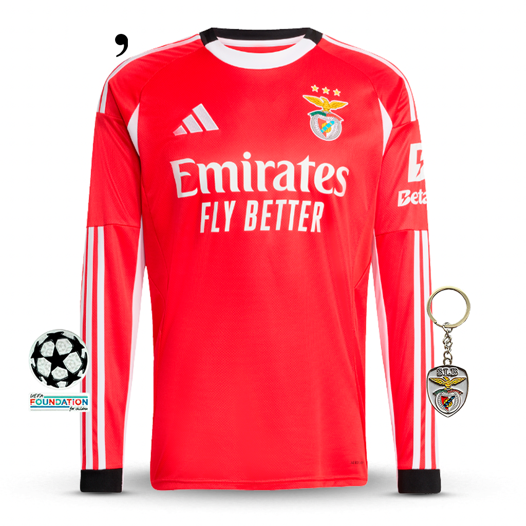 Benfica 2025/26 Long Sleeve Home Jersey